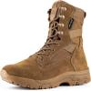 imageFREE SOLDIER Mens Work Tactical Boots 8 Inches Lightweight Combat Boots Durable Suede Leather Military Boot Desert BootBright Brown