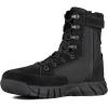 imageFREE SOLDIER Mens Work Tactical Boots 8 Inches Lightweight Combat Boots Durable Suede Leather Military Boot Desert BootDeep Black
