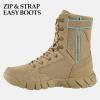 imageFREE SOLDIER Mens 8 Inch Tactical Side Zip Boots Military Army Work Boots Lightweight Combat Boot for Motorcycle BootTan