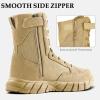 imageFREE SOLDIER Mens 8 Inch Tactical Side Zip Boots Military Army Work Boots Lightweight Combat Boot for Motorcycle BootTan