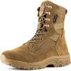 imageFREE SOLDIER Mens Work Tactical Boots 8 Inches Lightweight Combat Boots Durable Suede Leather Military Boot Desert BootBright Ligiht Brown