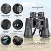 image10x50 Binoculars for Adults with Smartphone Adapter 28mm Large Eyepiece HD Waterproof Binoculars for Bird Watching Hunting Hiking Sightseeing Travel Concert Sports with BAK4 Prism FMC Lens Black