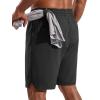 imageFREE SOLDIER 2 Pack Mens Athletic Running Shorts 9 Quick Dry Gym Basketball Shorts Lightweight Workout Shorts with PocketsBlackgreen