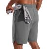 imageFREE SOLDIER 2 Pack Mens Athletic Running Shorts 9 Quick Dry Gym Basketball Shorts Lightweight Workout Shorts with PocketsBlackgrey