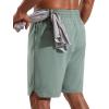 imageFREE SOLDIER 2 Pack Mens Athletic Running Shorts 9 Quick Dry Gym Basketball Shorts Lightweight Workout Shorts with PocketsGreygreen