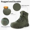 imageFREE SOLDIER Hiking Work Boots Womens Tactical Boots 6 Inches Lightweight Waterproof Military Boots Outdoors Desert BootsGreen