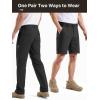 imageFREE SOLDIER Mens Outdoor Convertible Hiking Pants Lightweight Quick Dry Zip Off Fishing Pants with BeltBlack