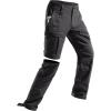 imageFREE SOLDIER Mens Hiking Convertible Pants Waterproof Quick Dry Zip Off Cargo Fishing PantsBlack