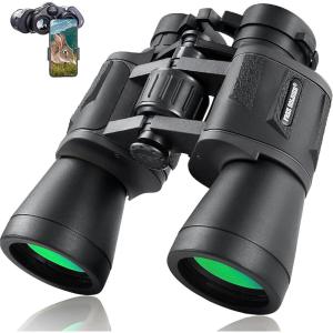 image10x50 Binoculars for Adults with Smartphone Adapter 28mm Large Eyepiece HD Waterproof Binoculars for Bird Watching Hunting Hiking Sightseeing Travel Concert Sports with BAK4 Prism FMC Lens Black