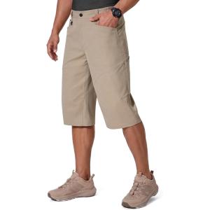 imageFREE SOLDIER Mens Capri Long Cargo Shorts WearResistant Stretch Below Knee Shorts with 6 Pockets for Work Casual HikingKhaki