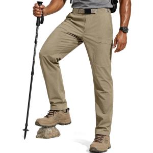 imageFREE SOLDIER Mens Outdoor Cargo Hiking Pants with Belt Lightweight Waterproof Quick Dry Tactical Pants Nylon SpandexMud