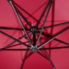 imageFREE SOLDIER 10FT Patio Offset Umbrella with 32 LED Lights Solar LED Cantilever Umbrella With Crank and Cross Base Outdoor Hanging Market Patio Umbrella for Garden Yard Deck PoolBurgundy