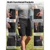 imageFREE SOLDIER Mens Cargo Shorts Durable Relaxed Fit Side Elastic Waist Work Utility Shorts with 8 PocketsBlack