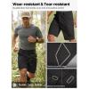 imageFREE SOLDIER Mens Cargo Shorts Durable Relaxed Fit Side Elastic Waist Work Utility Shorts with 8 PocketsBlack