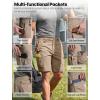 imageFREE SOLDIER Mens Cargo Shorts Durable Relaxed Fit Side Elastic Waist Work Utility Shorts with 8 PocketsCoyote Brown