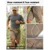 imageFREE SOLDIER Mens Cargo Shorts Durable Relaxed Fit Side Elastic Waist Work Utility Shorts with 8 PocketsCoyote Brown
