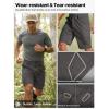 imageFREE SOLDIER Mens Cargo Shorts Durable Relaxed Fit Side Elastic Waist Work Utility Shorts with 8 PocketsGrey