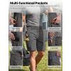 imageFREE SOLDIER Mens Cargo Shorts Durable Relaxed Fit Side Elastic Waist Work Utility Shorts with 8 PocketsGrey