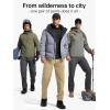 imageFREE SOLDIER Mens Outdoor Softshell Fleece Lined Cargo Pants Snow Ski Hiking Pants with BeltKhaki