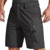 imageFREE SOLDIER Mens Cargo Shorts Durable Relaxed Fit Side Elastic Waist Work Utility Shorts with 8 PocketsBlack