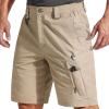 imageFREE SOLDIER Mens Cargo Shorts Durable Relaxed Fit Side Elastic Waist Work Utility Shorts with 8 PocketsKhaki