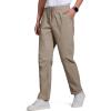 imageFREE SOLDIER Mens Elastic Waist Lightweight Water Resistant QuickDry Hiking Outdoor Casual Sweatpants PantsKhaki