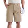 imageFREE SOLDIER Mens Golf Shorts Lightweight Stretch Quick Dry Casual Dress Shorts for Work and Travel with 5 PocketsKhaki