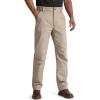 imageFREE SOLDIER Stretchy Mens Work Pants Waterproof Cargo Relaxed Fit Utility PantsKhaki