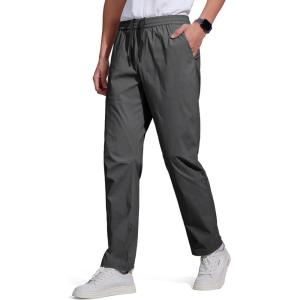 imageFREE SOLDIER Mens Elastic Waist Lightweight Water Resistant QuickDry Hiking Outdoor Casual Sweatpants PantsDark Gray