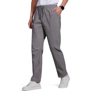 imageFREE SOLDIER Mens Elastic Waist Lightweight Water Resistant QuickDry Hiking Outdoor Casual Sweatpants PantsGray