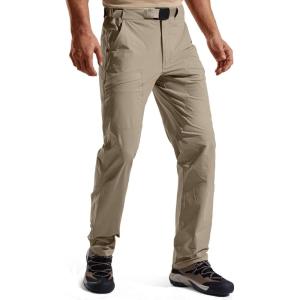 imageFREE SOLDIER Mens Hiking Pants Lightweight Work Cargo Tactical Stretch Nylon Waterproof Quick Dry Travel Fishing Outdoor MultiPockets PantsLight Khaki