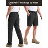 image:imageFREE SOLDIER Mens Outdoor Convertible Hiking Pants Lightweight Quick Dry Zip Off Fishing Pants with Belt Black 40W