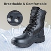 image:imageFREE SOLDIER Womens Tactical Boots 8 Inches Lightweight Combat Boot Durable Military Work Outdoors Boots Desert Boot for WomenBright Black