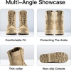 image:imageFREE SOLDIER Womens Tactical Boots 8 Inches Lightweight Combat Boot Durable Military Work Outdoors Boots Desert Boot for WomenBright Tan
