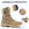 image:imageFREE SOLDIER Womens Tactical Boots 8 Inches Lightweight Combat Boot Durable Military Work Outdoors Boots Desert Boot for WomenBright Tan