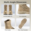 image:imageFREE SOLDIER Womens Tactical Boots 8 Inches Lightweight Combat Boot Durable Military Work Outdoors Boots Desert Boot for WomenBright Tan