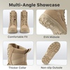 image:imageFREE SOLDIER Womens Tactical Boots 8 Inches Lightweight Combat Boot Durable Military Work Outdoors Boots Desert Boot for WomenDeep Tan