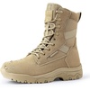 image:imageFREE SOLDIER Womens Tactical Boots 8 Inches Lightweight Combat Boot Durable Military Work Outdoors Boots Desert Boot for WomenTan