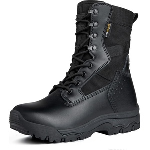 image:imageFREE SOLDIER Womens Tactical Boots 8 Inches Lightweight Combat Boot Durable Military Work Outdoors Boots Desert Boot for WomenBright Black