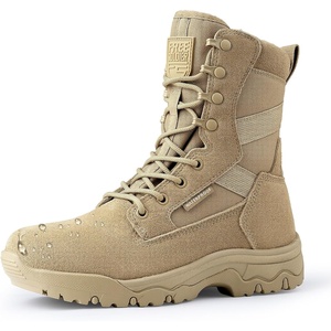 image:imageFREE SOLDIER Womens Tactical Boots 8 Inches Lightweight Combat Boot Durable Military Work Outdoors Boots Desert Boot for WomenTan