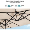 image:imageFREE SOLDIER 13ft Patio Umbrella Double Sided Outdoor Umbrella for Patio Table Umbrella with Solar lights for Garden Yard Pool TanBeige