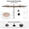 image:imageFREE SOLDIER 13ft Patio Umbrella Double Sided Outdoor Umbrella for Patio Table Umbrella with Solar lights for Garden Yard Pool TanBeige