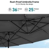 image:imageFREE SOLDIER 13ft Patio Umbrella Double Sided Outdoor Umbrella for Patio Table Umbrella with Solar lights for Garden Yard Pool TanDark Gray