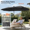 image:imageFREE SOLDIER 13ft Patio Umbrella Double Sided Outdoor Umbrella for Patio Table Umbrella with Solar lights for Garden Yard Pool TanDark Gray