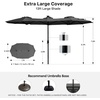 image:imageFREE SOLDIER 13ft Patio Umbrella Double Sided Outdoor Umbrella for Patio Table Umbrella with Solar lights for Garden Yard Pool TanDark Gray