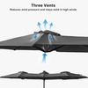 image:imageFREE SOLDIER 13ft Patio Umbrella Double Sided Outdoor Umbrella for Patio Table Umbrella with Solar lights for Garden Yard Pool TanDark Gray