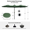 image:imageFREE SOLDIER 13ft Patio Umbrella Double Sided Outdoor Umbrella for Patio Table Umbrella with Solar lights for Garden Yard Pool TanDark Green