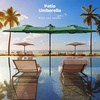 image:imageFREE SOLDIER 13ft Patio Umbrella Double Sided Outdoor Umbrella for Patio Table Umbrella with Solar lights for Garden Yard Pool TanDark Green