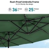 image:imageFREE SOLDIER 13ft Patio Umbrella Double Sided Outdoor Umbrella for Patio Table Umbrella with Solar lights for Garden Yard Pool TanDark Green
