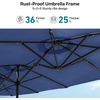 image:imageFREE SOLDIER 13ft Patio Umbrella Double Sided Outdoor Umbrella for Patio Table Umbrella with Solar lights for Garden Yard Pool TanNavy